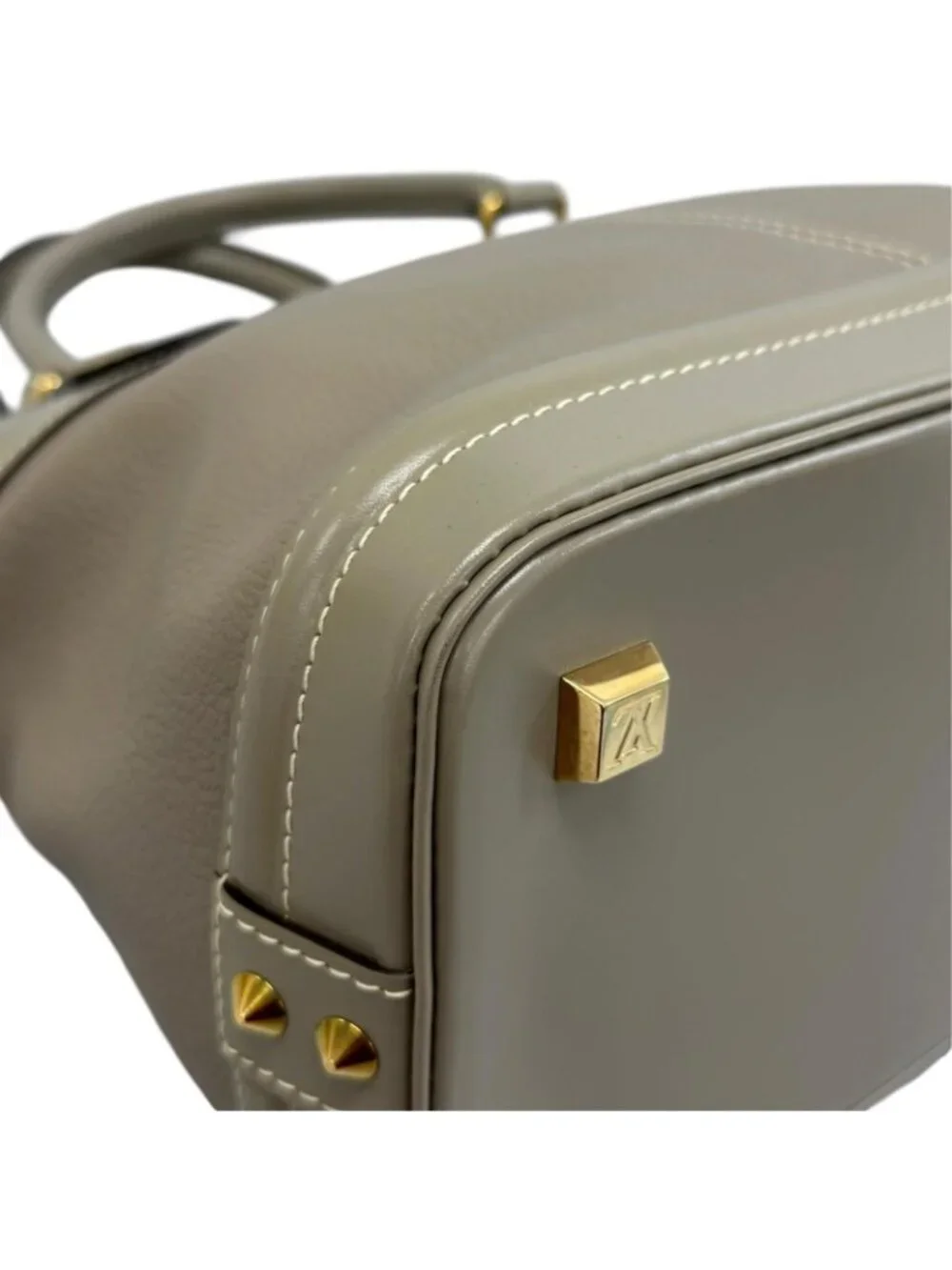 Louis Vuitton Lockit PM Handbag Leather Gray Suhali